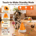 SatsusMiaSpin 360 Magnetic Rotating Cat Teaser Toy for Indoor Cats - USB-C Hands-Free Play to Beat Boredom