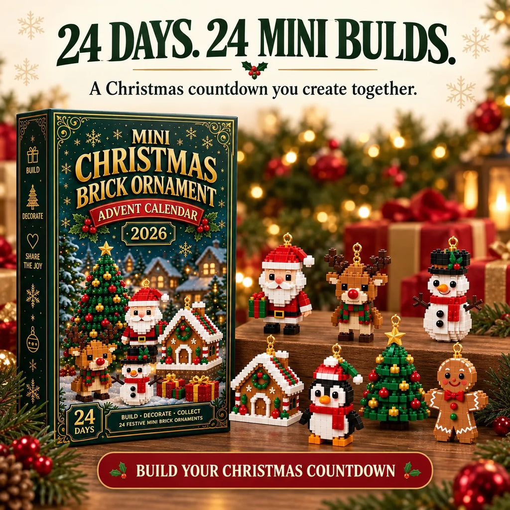 Build & Hang Christmas Countdown – 24 Mini Holiday Brick Ornaments