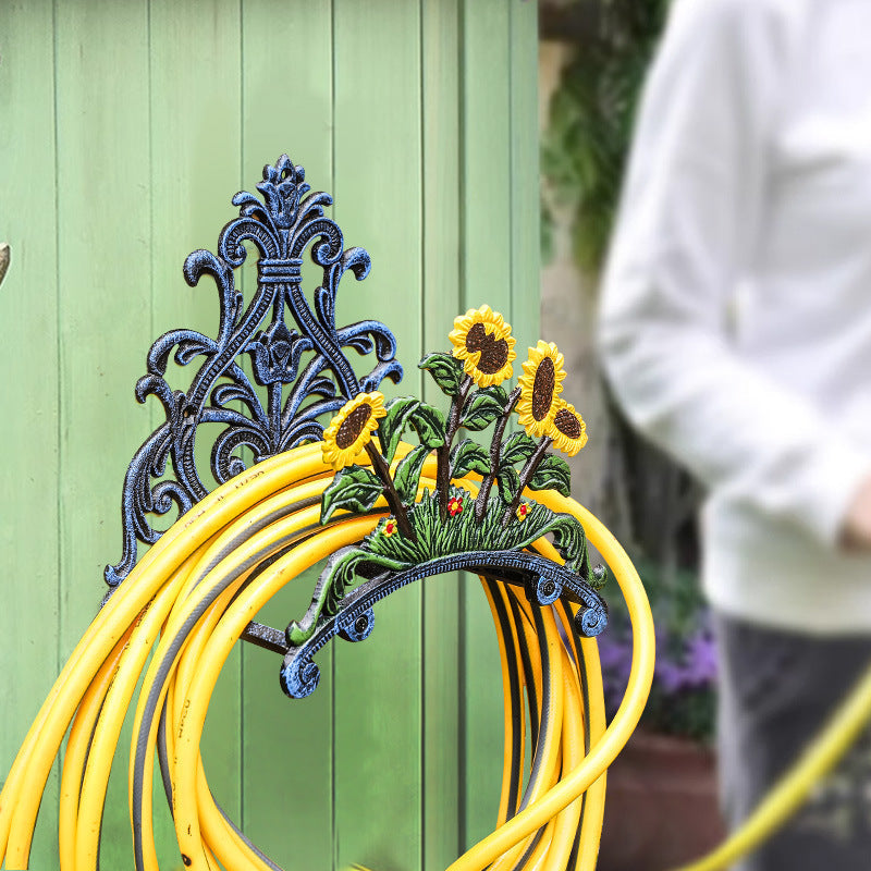 Decorative Cast Iron Garden Hose Holder Wall Mounted Outdoor