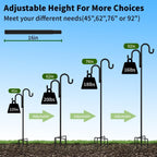 Double Shepherds Hooks for Outdoor, Heavy Duty Bird Feeder Pole, 2 Pack