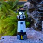 Solar Powered Rotating Lighthouse Garden Light for Outdoor Decor