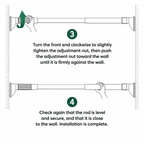 32mm Stainless Steel Tension Rod, Adjustable No Drill Rod for Closet, Curtain & Bathroom