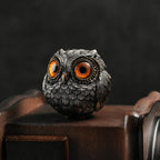 Bronze Owl Figurine for Shelf Desk Home Decor
