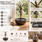 Ballerina Water Fountain with Bluetooth Speaker & LED Light