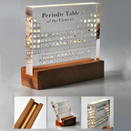 Illuminated Periodic Table with Real Elements and LED Display Base