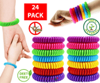 24 Pack Anti Bug Insect Pest Repellent Bracelet Wrist Band Natural Protection