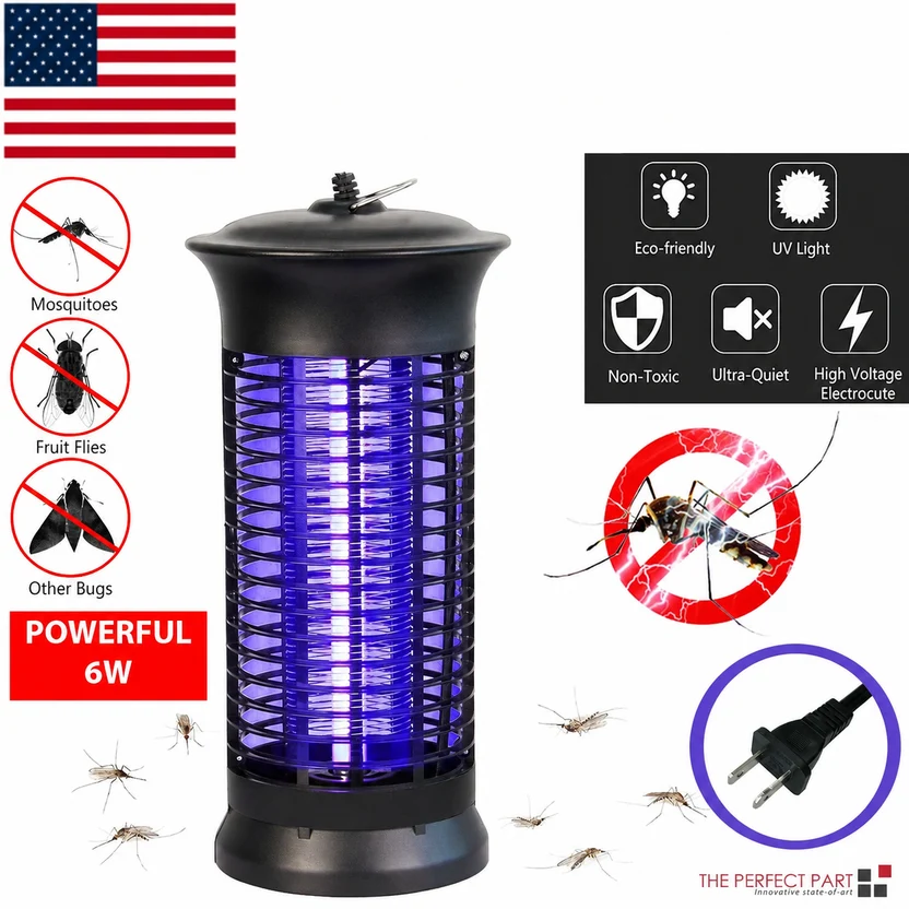 6W electric bug zapper with UV light for mosquitoes, fruit flies, and other flying insects