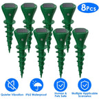 8-pack solar mole repellent stakes with vibration and IP65 waterproof design