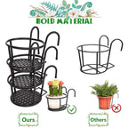 Metal Hanging Plant Basket for Balcony Railing and Fence