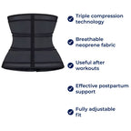 ThermoCore | Waist Trainer Belt – Triple Compression – Breathable Neoprene Fit – Post‑Workout & Postpartum Use