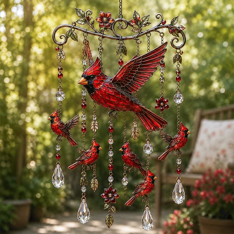 Garden Bird Crystal Suncatcher Wind Chime - 6 Styles