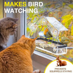 Clear Window Bird Feeder with Removable Seed Tray and Suction Cups