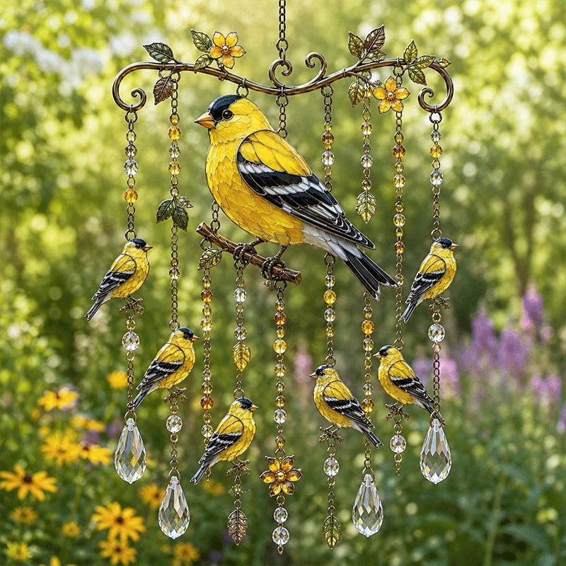 Garden Bird Crystal Suncatcher Wind Chime - 6 Styles