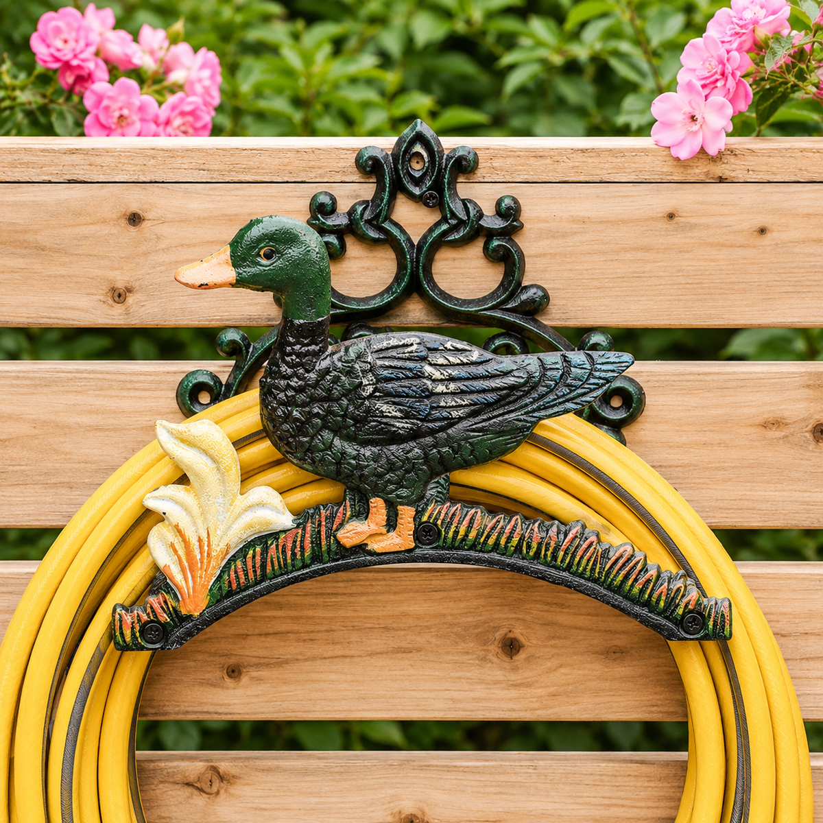 Decorative Cast Iron Garden Hose Holder Wall Mounted Outdoor