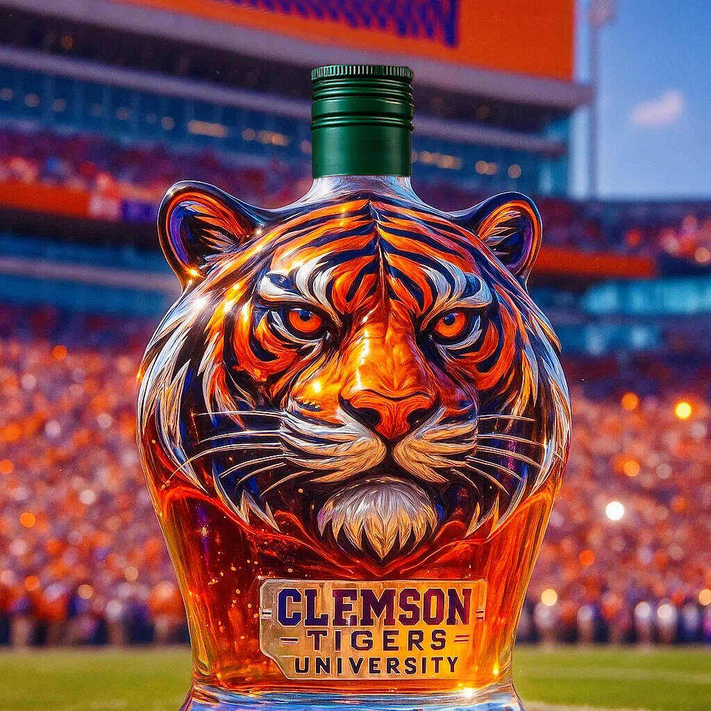 Clemson Tigers Whiskey Bottle