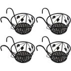 Metal Hanging Plant Basket for Balcony Railing and Fence