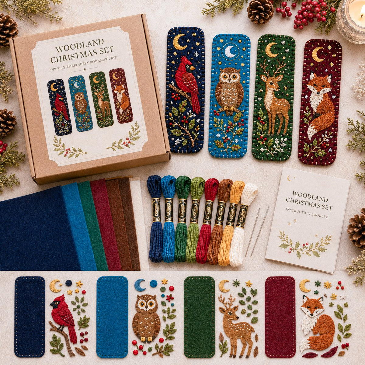 DIY Felt Embroidery Bookmark Kit
