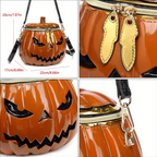 Halloween Pumpkin Bag, Pumpkin Purse with Strap for Trick or Treat