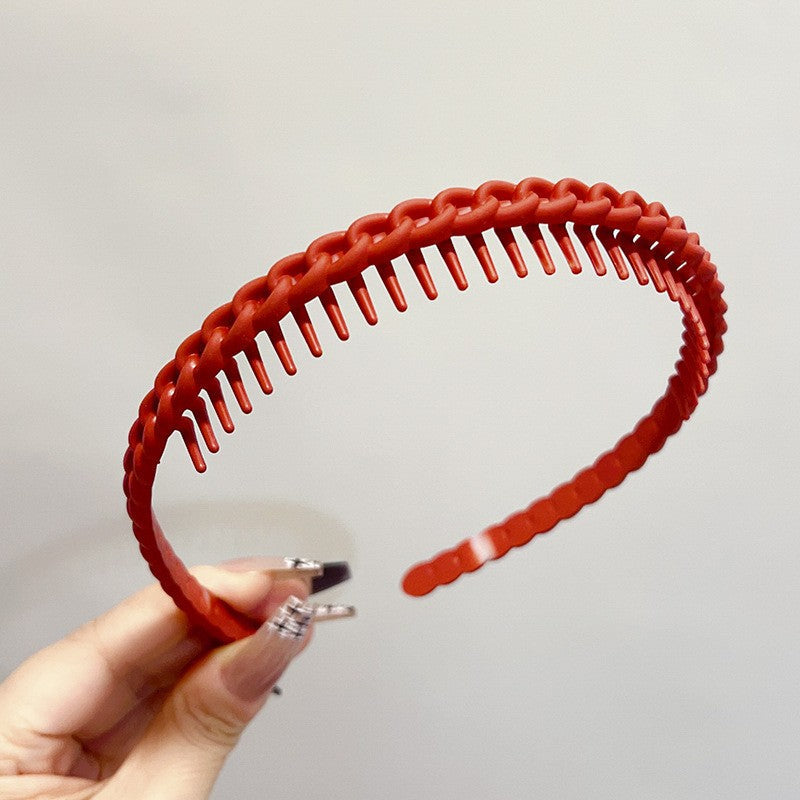 Stylish Matte Face Wash Headband with Teeth for Anti-Slip