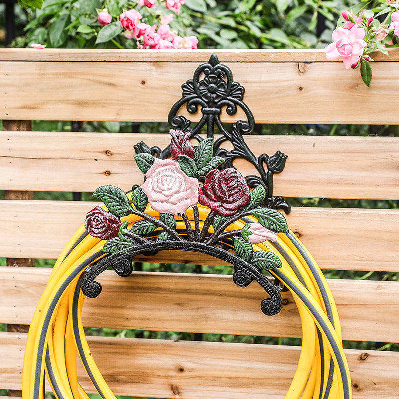 Decorative Cast Iron Garden Hose Holder Wall Mounted Outdoor