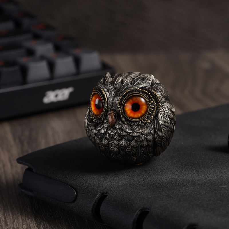 Bronze Owl Figurine for Shelf Desk Home Decor