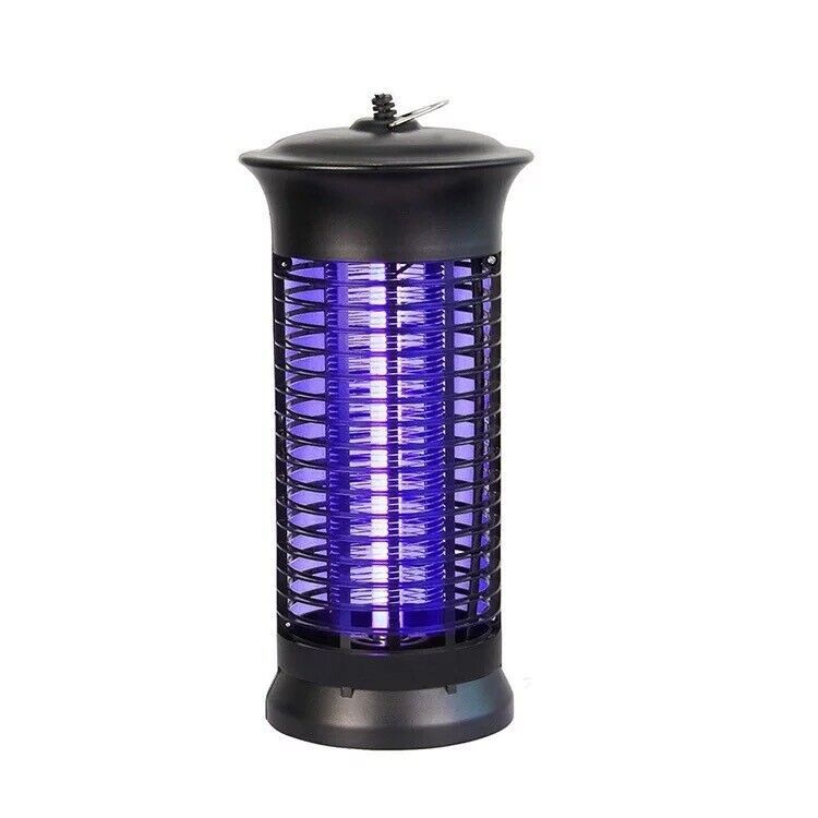 Black electric bug zapper with UV light for mosquitoes, flies, and other flying insects