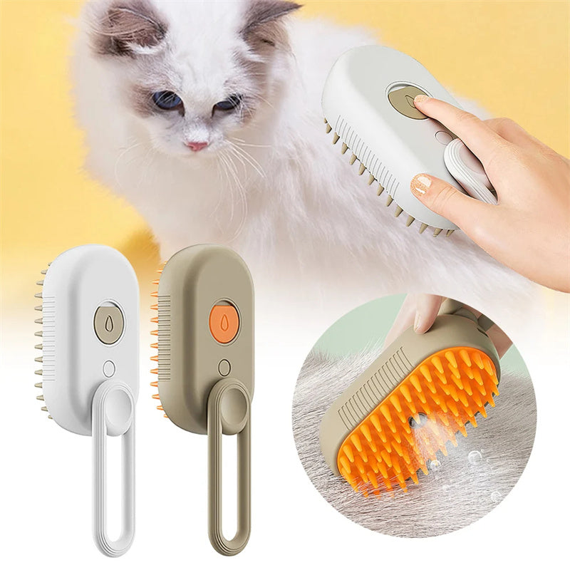Satsus Steam Brush — 3-in-1 Steamy Grooming Brush for Cats & Dogs