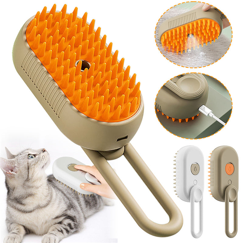 Satsus Steam Brush — 3-in-1 Steamy Grooming Brush for Cats & Dogs