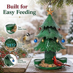 Christmas Tree Bird Feeder with Snowy Bells