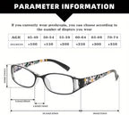 Foldable Floral Reading Glasses with Protective Case