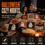 Halloween Pumpkin Flannel Throw Blanket