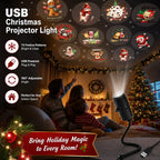 Plug-and-Play Christmas Projector with 10 Festive Scenes