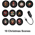Plug-and-Play Christmas Projector with 10 Festive Scenes