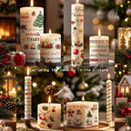 Christmas Candle Transfer Tattoo Set – 9 Sheets