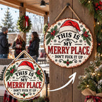 Vintage Merry Place Christmas Hanging Sign
