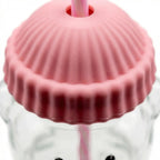 Bear-Shaped Glass Tumbler with Plush Hat
