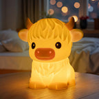 Satsus® Highland Cow Silicone Squishy LED Night Light - Perfect Gift for Kids and Girls