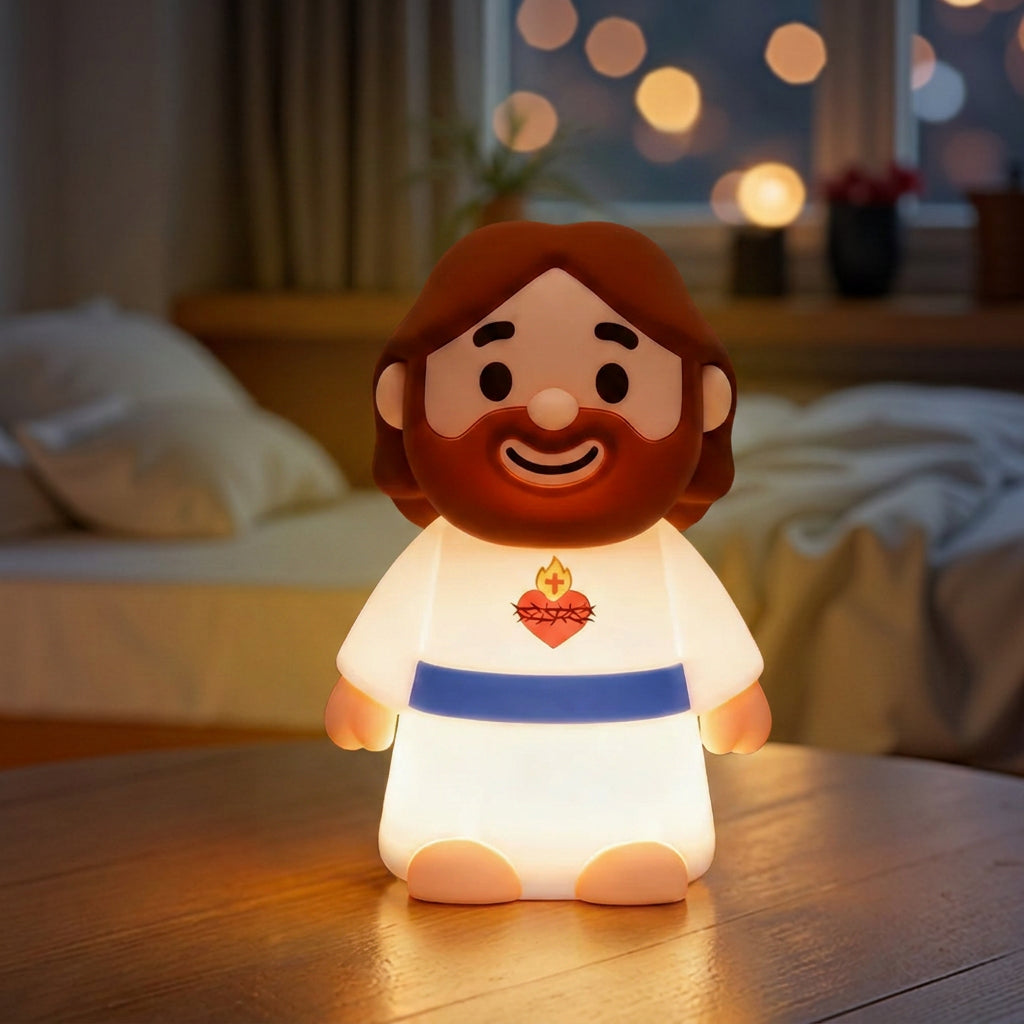 Satsus® Jesus Peaceful Spiritual Silicone Squishy Night Light Prayer Corner Holy Figure Lamp for Perfect Gift