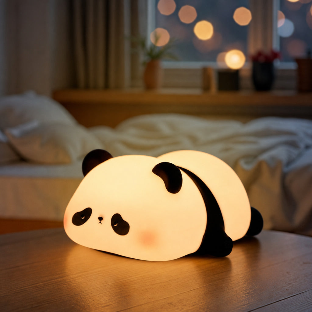 Satsus® Cute Panda Night Light LED Squishy Tap Lamp Best Gift for Baby and Girl